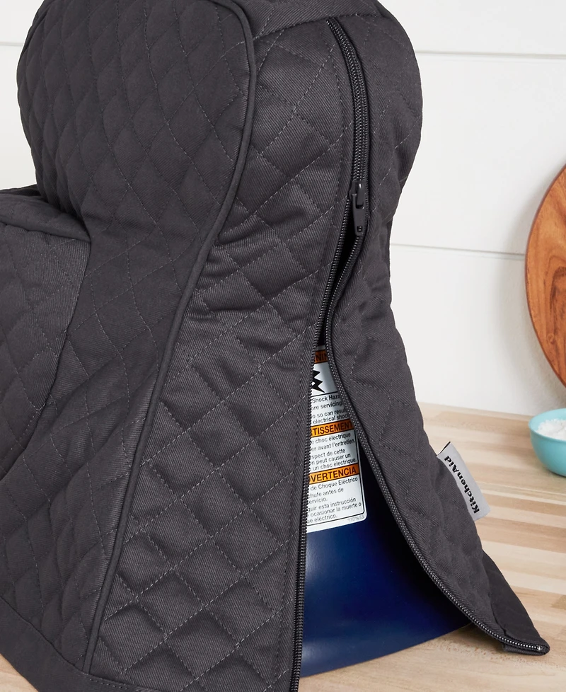 KitchenAid Fitted Tilt-Head Solid Stand Mixer Cover with Storage Pocket, Quilted, 14.37" x 18" 10"