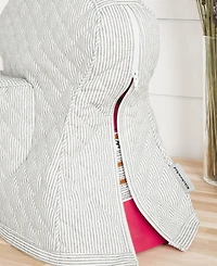 KitchenAid Fitted Tilt-Head Ticking Stripe Stand Mixer Cover with Storage Pocket Quilted, 14.37" x 18" 10"