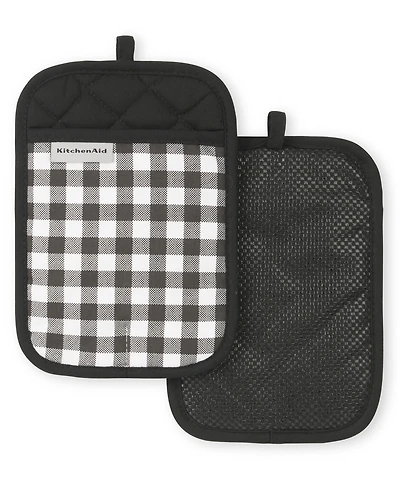 KitchenAid Gingham Pot Holder 2-Pack Set, 7" x 10"