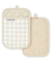 KitchenAid Gingham Pot Holder 2-Pack Set, 7" x 10"