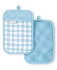 KitchenAid Gingham Pot Holder 2-Pack Set, 7" x 10"