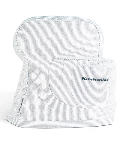 KitchenAid Fitted Tilt-Head Ticking Stripe Stand Mixer Cover with Storage Pocket Quilted, 14.37" x 18" x 10"