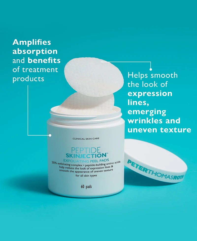 Peter Thomas Roth Peptide Skinjection Exfoliating Peel Pads, 60 pads