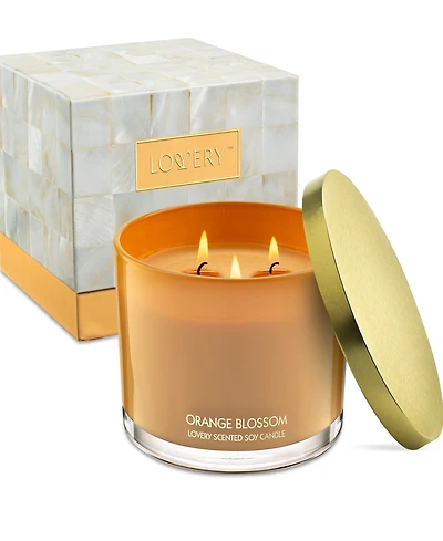 Lovery Orange Blossom 3-Wick Soy Candle, 13 oz.