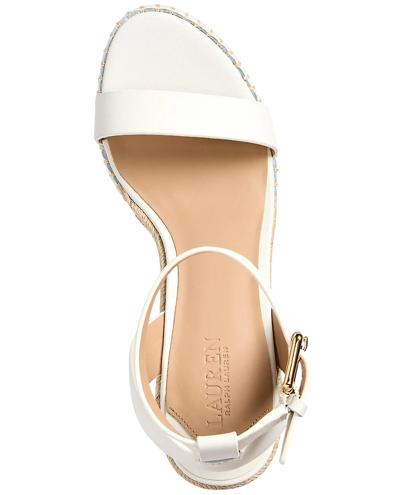 Lauren Ralph Women's Hilarie Ankle-Strap Espadrille Platform Wedge Sandals