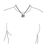 Bling Jewelry Large Flower Rose Pendant Necklace Black Silk Cord Hollow Oxidized Sterling Silver16 Inch