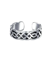 Bling Jewelry Celtic Trinity Knot Work Circle Triquetra Pinky Midi Toe Ring Oxidized Silver Sterling Adjustable