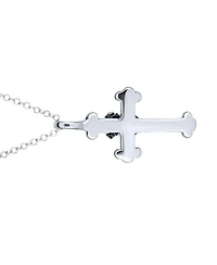 Bling Jewelry Ancient Saint James Fleur De Lis Cross Pendant Necklace in Oxidized Silver
