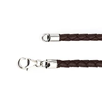 Bling Jewelry Set of 2 Braided Leather Cord Necklaces with Sterling Silver Clasp - Black & Brown 18-24 Inch