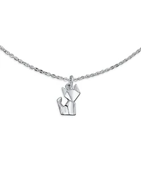Bling Jewelry 3D Geometric Origami Jewelry Animals Pet Cat Kitten Anklet Small Charm Dangle Ankle Bracelet Sterling Silver Adjustable 9 To 10 Inch