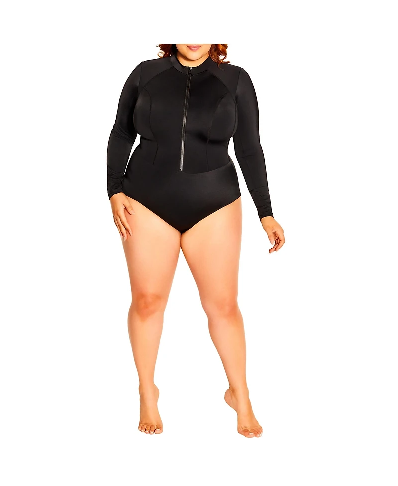 City Chic Plus Cancun Long Sleeve 1 Piece