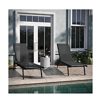 Braelin Set Of 2 Text Ilene Adjustable 5 Position Patio Chaise Lounge And Metal Frame Chair