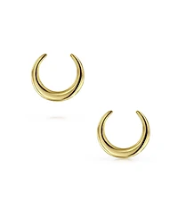 Bling Jewelry Tribal Style Minimalist Horn Crescent Luna Waning Half Moon Earrings Gold Plated Sterling Silver