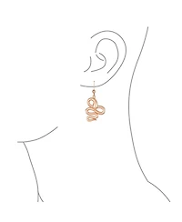 Bling Jewelry Garden Animal Pet Reptile Egyptian Serpent Simple Snake Dangling Earrings Fish Hook Wire Rose Plated Sterling Silver