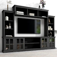 Simplie Fun Minimalist Tv Stand with Glass Door, for TVs up to 70"