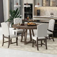 Streamdale Retro 5-Piece Dining Set with Round Table and Chairs