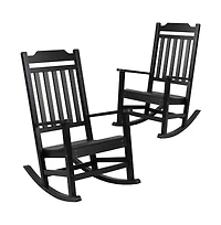 Merrick Lane Set Of 2 Hillford Poly Resin Indoor/Outdoor Rocking Chairs