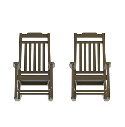 Merrick Lane Set Of 2 Hillford Poly Resin Indoor/Outdoor Rocking Chairs