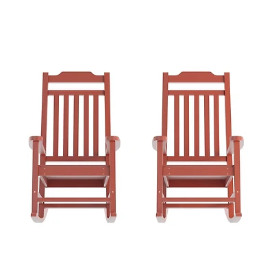 Merrick Lane Set Of 2 Hillford Poly Resin Indoor/Outdoor Rocking Chairs