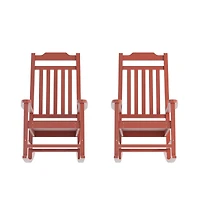 Merrick Lane Set Of 2 Hillford Poly Resin Indoor/Outdoor Rocking Chairs