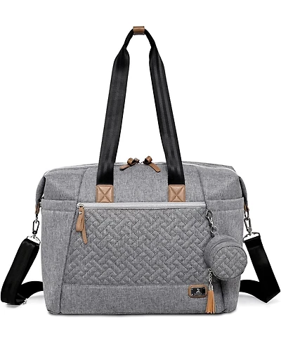 Dikaslon Large Diaper Bag Tote with Pacifier Case and Changing Pad, Travel for Mom Dad