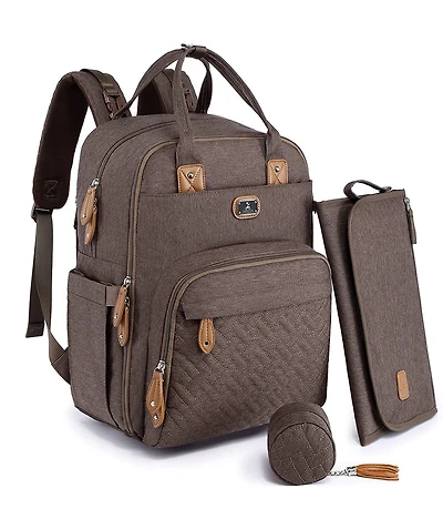 Dikaslon Diaper Bag Backpack with Portable Changing Pad, Pacifier Case and Stroller Straps