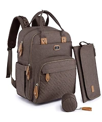 Dikaslon Diaper Bag Backpack with Portable Changing Pad, Pacifier Case and Stroller Straps
