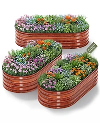 32in Wood Planter Box with Trellis Mobile Raised Bed for Climbing Plant