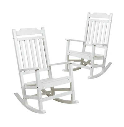 Merrick Lane Set Of 2 Hillford Poly Resin Indoor/Outdoor Rocking Chairs