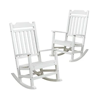 Merrick Lane Set Of 2 Hillford Poly Resin Indoor/Outdoor Rocking Chairs