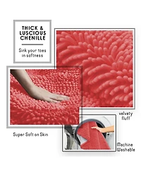 Ultra Soft Non-Slip Chenille Bath Rug - Quick Dry, Machine Washable Large 26”x44”