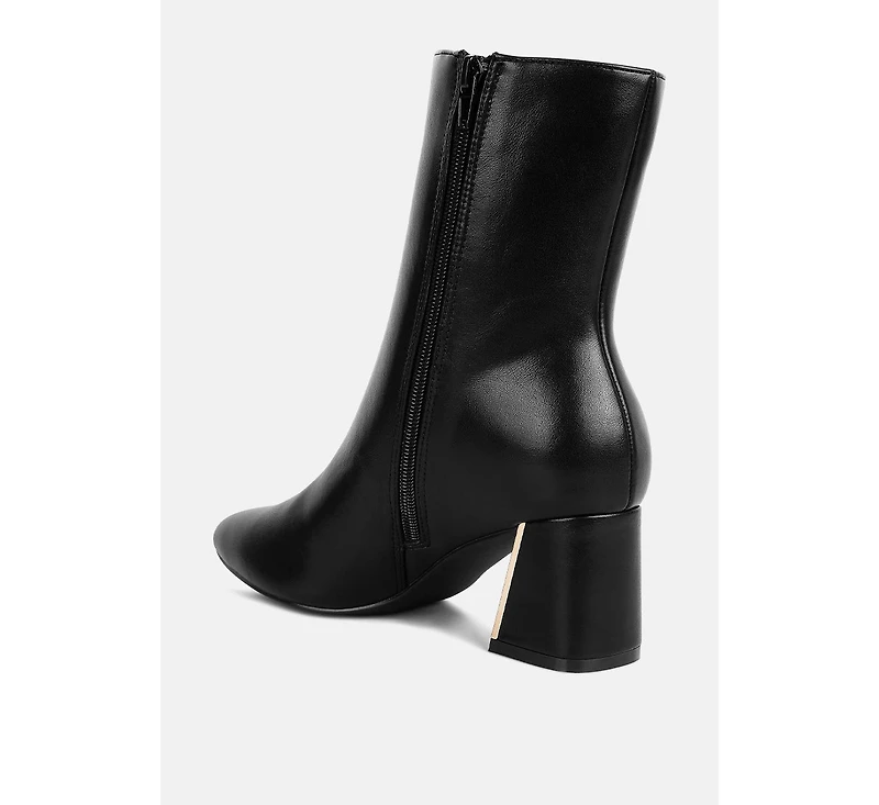 London Rag Women's Kaira Metallic Accent Heel High Ankle Boots