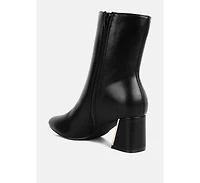 London Rag Women's Kaira Metallic Accent Heel High Ankle Boots
