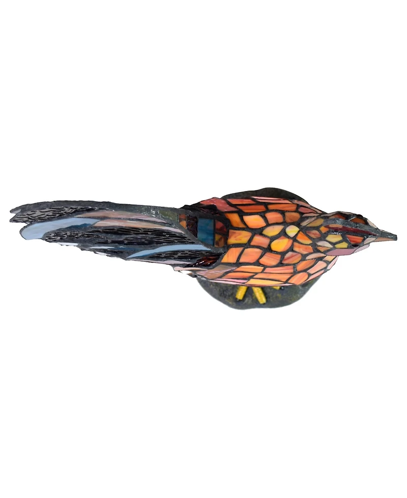 Dale Tiffany 17.5" Tall Morning Rooster Handmade Genuine Stained Glass Shade Accent Lamp