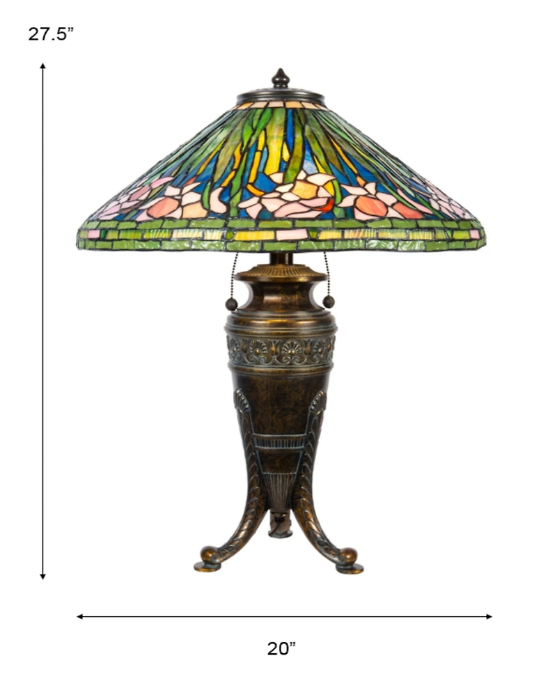 Dale Tiffany 27.5" Tall Pink Glades Tiffany Style Table Lamp