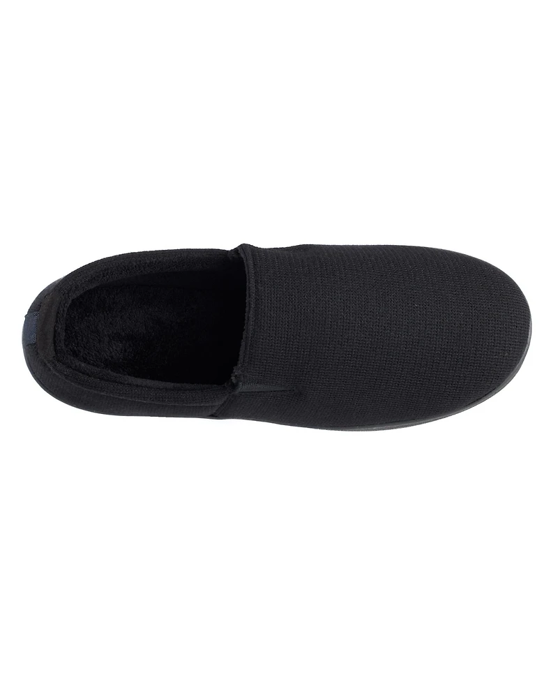 Isotoner Men's Textured Knit Kai Closed Back Slippers with Gel-Infused Memory Foam