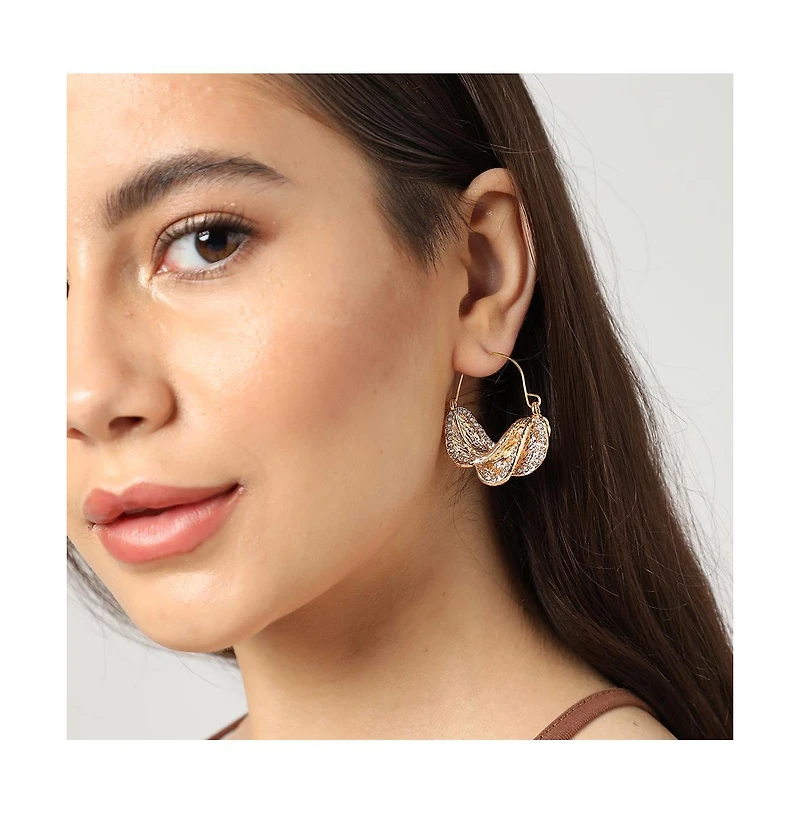 Sohi Women's Twisted Hoop Earrings