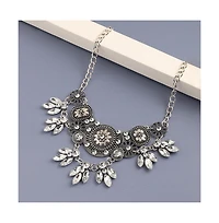 Sohi Women's Circular Foliage Drop Statement Necklace