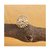 Sohi Women's Gold Foliage Swirl Statement Ring