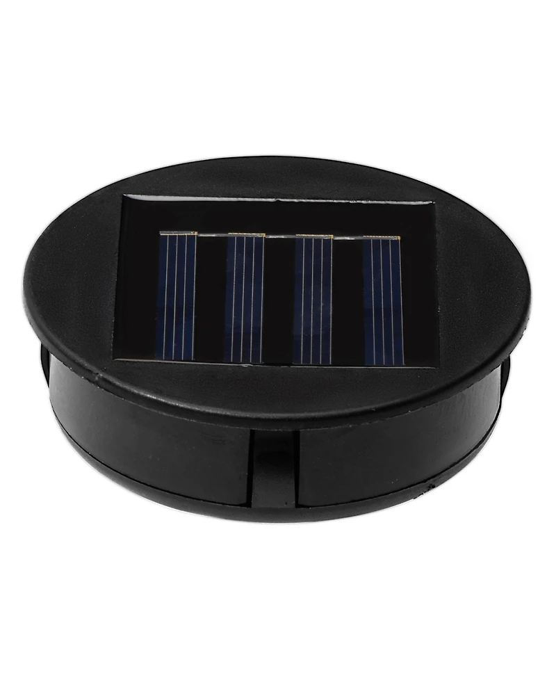 Glitzhome 14.25" H Metal Cutout Flower Pattern Solar Powered Led Outdoor Lantern with Stand