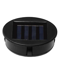 Glitzhome 14.25" H Metal Cutout Flower Pattern Solar Powered Led Outdoor Lantern with Stand