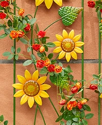 Glitzhome 48" H Metal Sunflowers Garden Trellis, Garden Stakes