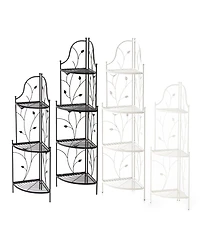 Glitzhome 52" H 4-Tiered Metal Corner Shelf Plant Stand or Storage Rack