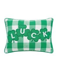 12" x 16" St. Patrick's Day Shamrock "Luck" Rectangle Cotton Accent Throw Pillow