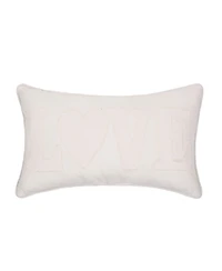12" x 20" Valentine's Day White "Love" Applique Accent Throw Pillow