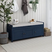 Storage Bench with Shutter Doors & Cushion