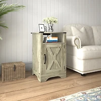 Streamdale Furniture Rustic Farmhouse End Table with Charging Station