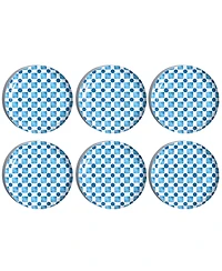 Abode Homewares Palazzo Geo Tile 8.5" Salad Plates, Set of 6, Service for 6