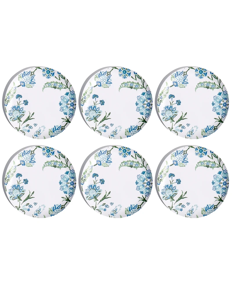 Abode Homewares Hana Ikat 10.5" Dinner Plates, Set of 6, Service for 6