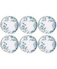 Abode Homewares Hana Ikat 10.5" Dinner Plates, Set of 6, Service for 6